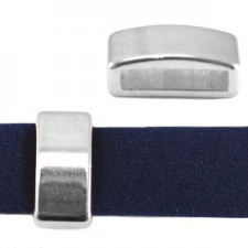 DQ metal slider Cube for 5mm leather / cord Antique silver